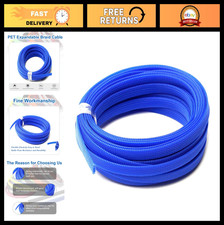 10m Expandable Braid Cable Sleeving - Flexible Wire Mesh Sleeve, Blue, 6mm picture