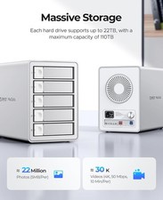 ORICO 5 Bay Raid Hard Drive Enclosure DAS Solution Series USB3.0 DAS Alu 22TB picture