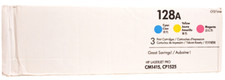HP Print Cartridge 128A Set CF371AM 3 Pack CMY New Open Box picture