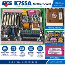 ECS K7S5A Socket A Motherboard AMD Athlon XP CPU DDR SDRAM AGP PCI Vintage @MB2 picture