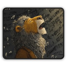 Singing Lion Gaming Mouse Pad | Musical Notes Desk Mat picture