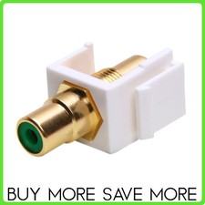 Wall Plate RCA Keystone Jack Female Coupler Modular Insert Faceplate Port White picture