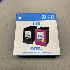 Onn. Compatible with HP 63 Black  + 63 Color Ink Cartridges 2 Pack New Box Dmg picture