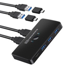 USB3.0 printer sharer, computer switcher, two-in, four-out 4-port cable splitter picture