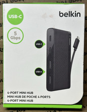 Belkin Portable 5Gbps USB-C 4-Port Mini Hub - 2 x USB-C, 2 x USB-A - New in Box picture
