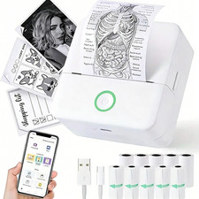 Mini Pocket Thermal Printer Wireless Inkless Photo Maker Machine +10 Rolls Paper picture