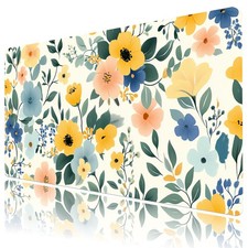 Spring Plant Colorful Floral White Desk Pad for Keyboard Desk Mat 31.5x15.7 inch picture