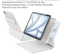 ZYNTHRALIX Backlit Detachable Magnetic Keyboard Case iPad Air 11/10.9 White picture