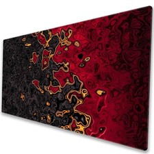 Red Black Large Gaming Mouse Pad Abstract Fluid Art Extended Desk Mat XXL PC picture