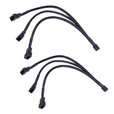 Durable 2 Pack 12 Inch 3 Way 4 Pin PWM Fan Extension Cables for Powerful Cooling picture