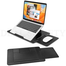 AboveTEK Adjustable Laptop Lap Desk 3 Ergonomic Angles PU Leather Black picture