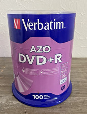 NEW Verbatim AZO DVD+R Recordable 4.7GB 16xSpeed 120Min 100-Pack Spindle picture