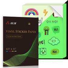 Glow in The Dark Printable Vinyl Sticker Paper for Inkjet Printers, Waterproo... picture