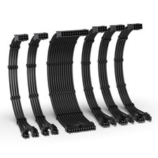 300mm Black 16AWG PSU Sleeved Cable Extension Kit 24Pin 2 EPS 3 PCIe DIY picture