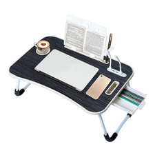 Foldable Laptop Lap Desk Bed Desk Breakfast Couch Tray w/ USB Ports Light Fan picture