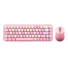 PERIDUO802PK ES Set Ratn Mini Teclado Inalmbrico Bluetooth Rosado Pastel picture