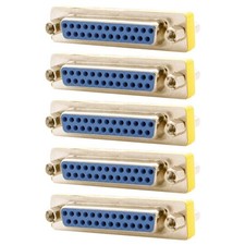 5x DB25 D-SUB 25-Pin Female to Female Coupler Mini Gender Changer Adapter Gold picture