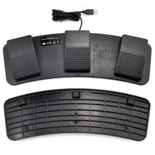 PC USB Triple Foot Switch Keyboard Mouse Control Action 3 Three Pedal HID Media picture
