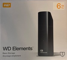 WD Elements 6 TB External Hard Drive Very Low Hours with Original Box picture