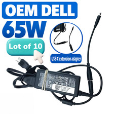 10-Pack Genuine Dell 65W USB-C Charger for Latitude 7490 7390 5490 Power Supply picture