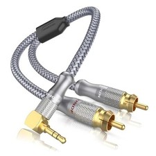 RCA to 90 Degree 3.5mm Cable Right Angle AUX to RCA 6ft/2M Audiophile Version picture