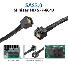 2 Packs Mini SAS Cable SFF-8643 to SFF-8643, 12Gbps HD 100-Ohm 0.5~1 meters picture