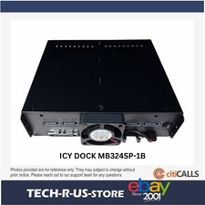ICY DOCK MB324SP-1B 4 Bay 2.5 SATA SAS HDD SSD Hot-Swap Mobile Rack 5.25 Bay picture