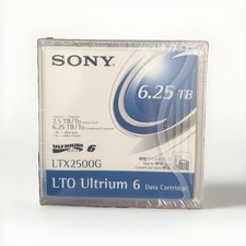 Sony LTX2500G LTO 6 Ultrium Data Cartridge 2.5 TB / 6.25 TB New Sealed picture
