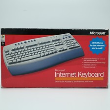 NOS Vintage 2000 Microsoft Internet Keyboard Detachable Palm Rest Hot Key NEW picture