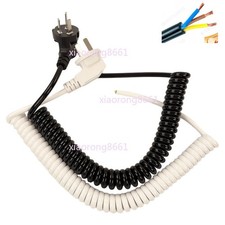 Pure copper retractable spiral cable with plug 3 core socket / row / dedicated picture