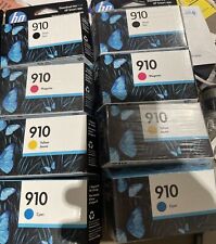 2 SETS OF HP910 BLACK,CYAN,MAGENTA AND YELLOW GENUINE picture