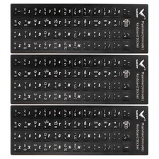 Burmese Keyboard Stickers Black Background W White Lettering 3Pcs picture