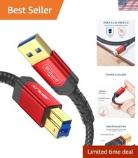 Nylon Braided USB 3.0 Type A to B Cable - 5 Gb/s, Ideal for Printers & Scanners picture