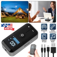 Wireless Audio Transmitter Receiver Car Home Lapel Clip Bluetooth 5.4 Adapter. picture