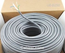 250ft Solid CAT6E CMR 550 Mhz, High-Performance 23 AWG Copper Bulk Cable, Gray picture