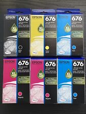 Lot Of 6 EPSON 676XL PRO Ink Cartridges 2 Black/2 Cyan/Yellow/Magenta New Sealed picture