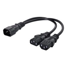 IEC 320 C14 Male 1 to 2 C13 Female Y Splitter Power Extension Cable Adapter 1... picture