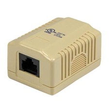 CAT5E SURFACE MOUNT BOX IVORY 1-PORT picture