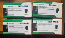 Lot of 4 Lexmark Ink High Yield Toner Cartridge Black Cyan Yellow Magenta NEW picture