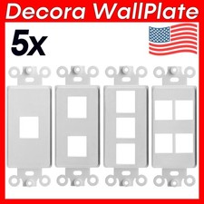 5 Pack Keystone Wall Plate Insert Decorative Wallplate Port Jack Insert White picture