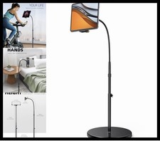 Lamicall FT01 Tablet Floor Stand Gooseneck 63in Adjustable Black Metal 4.7-13