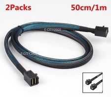 2Pcs 12Gbps Internal HD Mini SAS SFF-8643 to SFF-8643 Cable 100-Ohm 0.5~1M picture