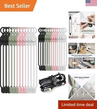 Multicolor Silicone Cable Ties (24pcs) - Durable Cord Management Solution picture