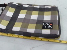 Yak Pak Plaid  Computer Sleeve Green Gray Checkered Neoprene 11 1/2 X 8 1/2 picture