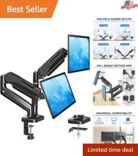 Premium Dual Monitor Arm Mount - Quick Install, Cable Management, Black Aluminum picture