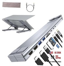 M91 Laptop Docking Station Dual Monitor Stand, 9 in 1 USB C Hub 2 9-in-1 Stand picture