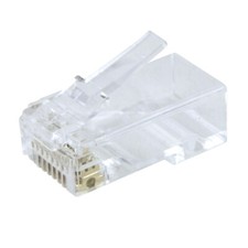 Construct Pro 2-Piece RJ45 Connectors for Solid Cat6 (Qty. 100, Clear) picture