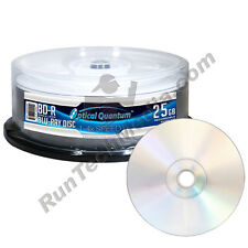 25 Optical Quantum 4x 25GB Blue Blu-ray BD-R Shiny Silver Blank Discs OQBDR04NPS picture