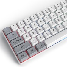 118 Keys Grey White Double Shot PBT Keycaps CSA Profile Fits 61/64/68/87 picture