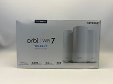 NETGEAR Orbi 770 RBE773 WiFi 7 Tri Band Mesh System 3 Pack BE11000 White picture